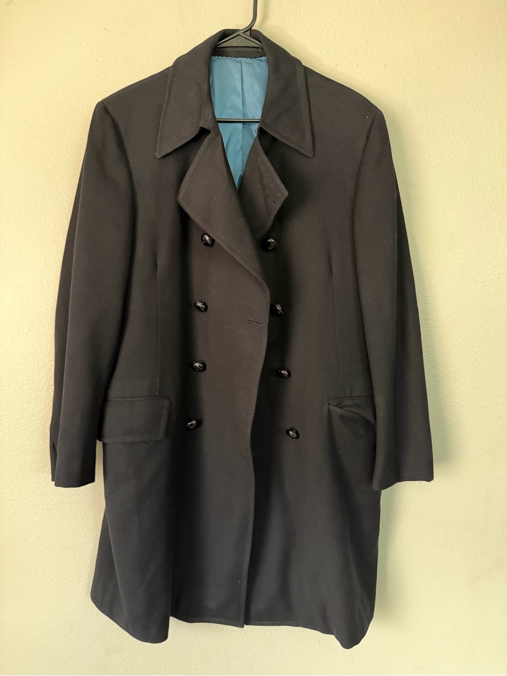 Men's Classic Black Double-Breasted Pea Coat - Timeless Outerwear